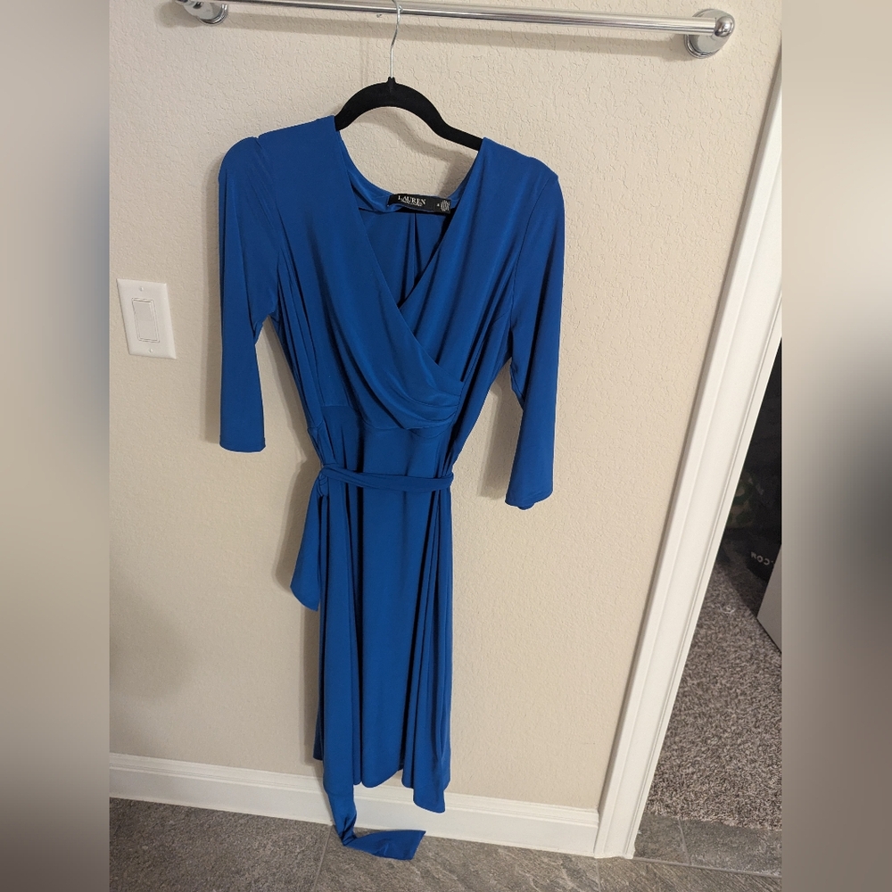 Lauren Ralph Lauren Royal Blue Long Sleeve Dress